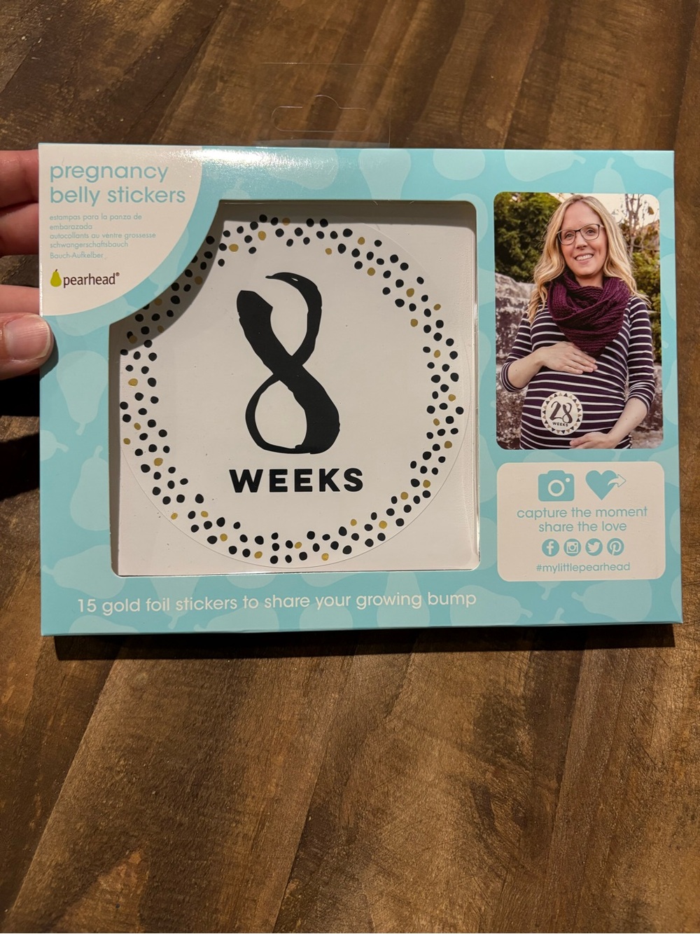 Pearhead Black and Gold Pregnancy Milestone Belly Sticker Set